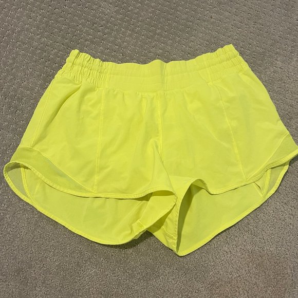 Neon yellow lululemon shorts - Picture 1 of 2